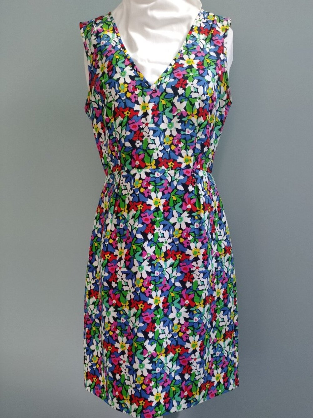Kate Spade Vibrant Floral Cotton & Silk Sheath Dress - Mira in Full Bloom, sz 4